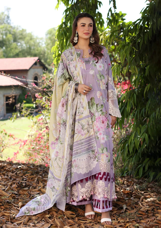 Elaf Print Chikankari Lawn Unstitched 3pcs - Jotey