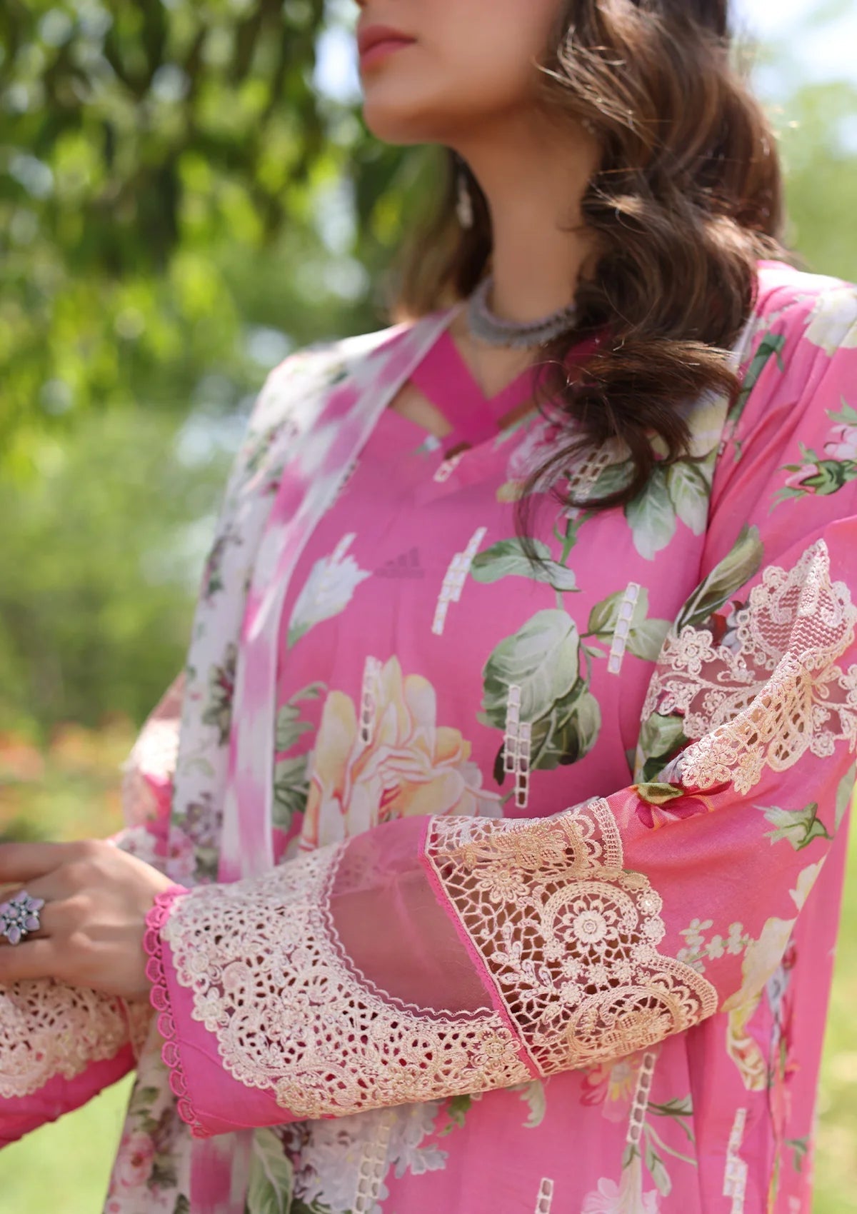 Elaf Print Chikankari Lawn Unstitched 3pcs - Jotey