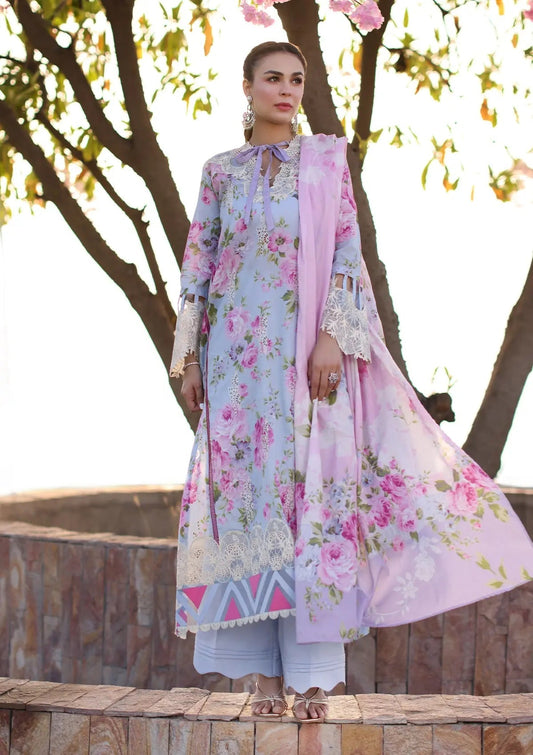 Elaf Print Chikankari Lawn Unstitched 3pcs - Jotey