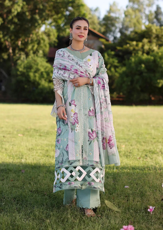 Elaf Print Chikankari Lawn Unstitched 3pcs - Jotey