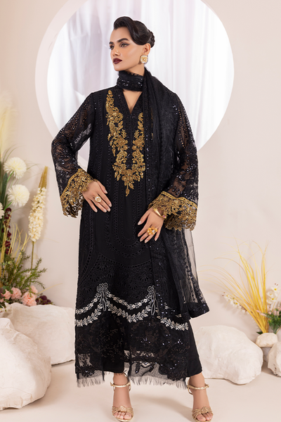 ZA Clothes ELNAZ Embroidered Chiffon Semi-Stitched 3pcs