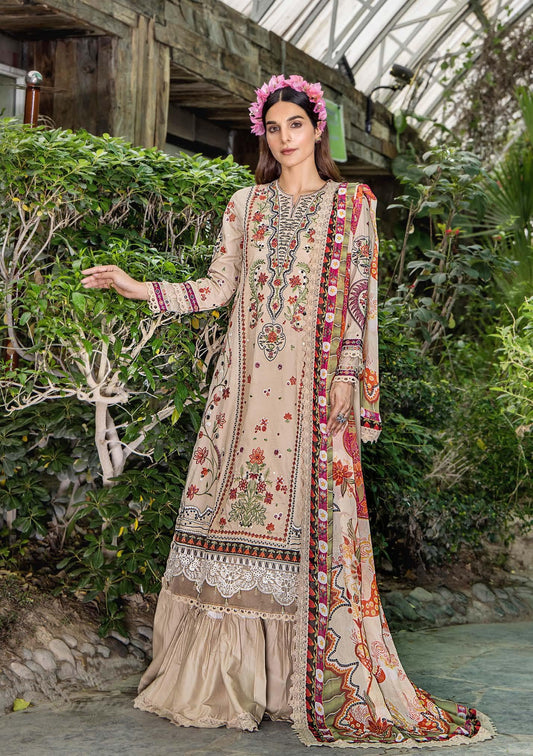 Eshaisha Luxury Lawn Embroidered Unstitched 3pcs - Jotey