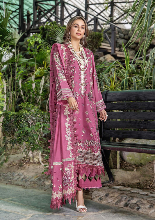 Eshaisha Luxury Lawn Embroidered Unstitched 3pcs - Jotey