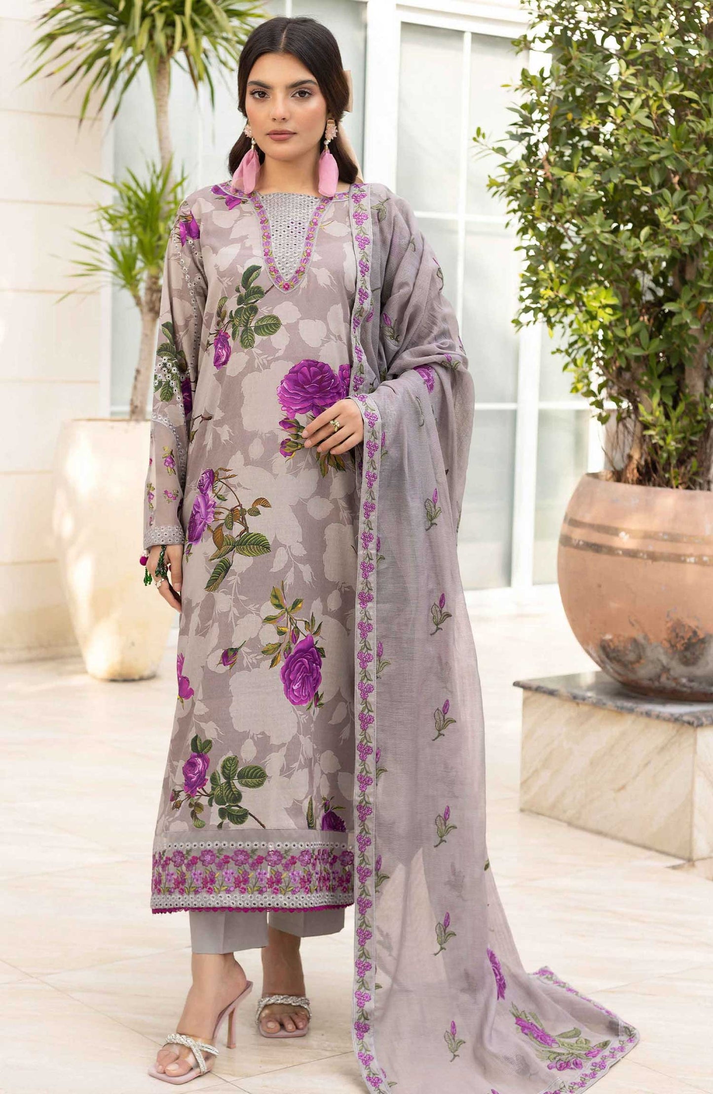 Florence by Nur Embroidered Unstitched Lawn 3pcs