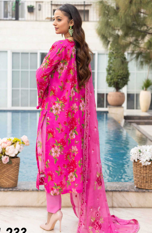 Florence by Nur Embroidered Unstitched Lawn 3pcs