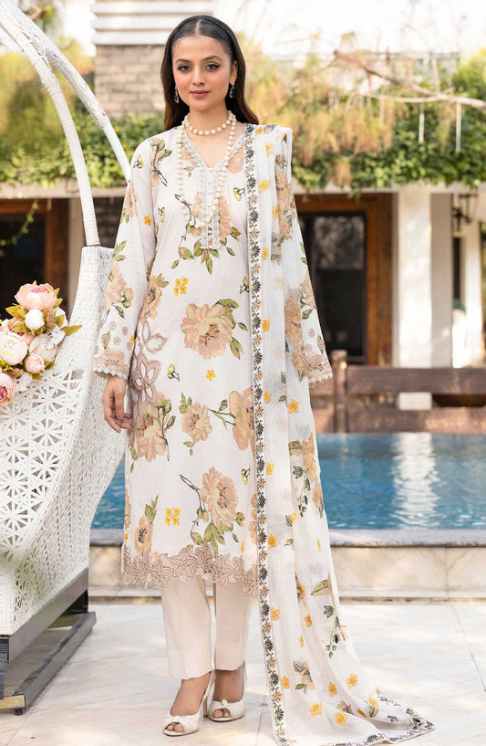 Florence by Nur Embroidered Unstitched Lawn 3pcs