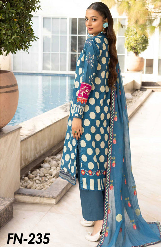 Florence by Nur Embroidered Unstitched Lawn 3pcs