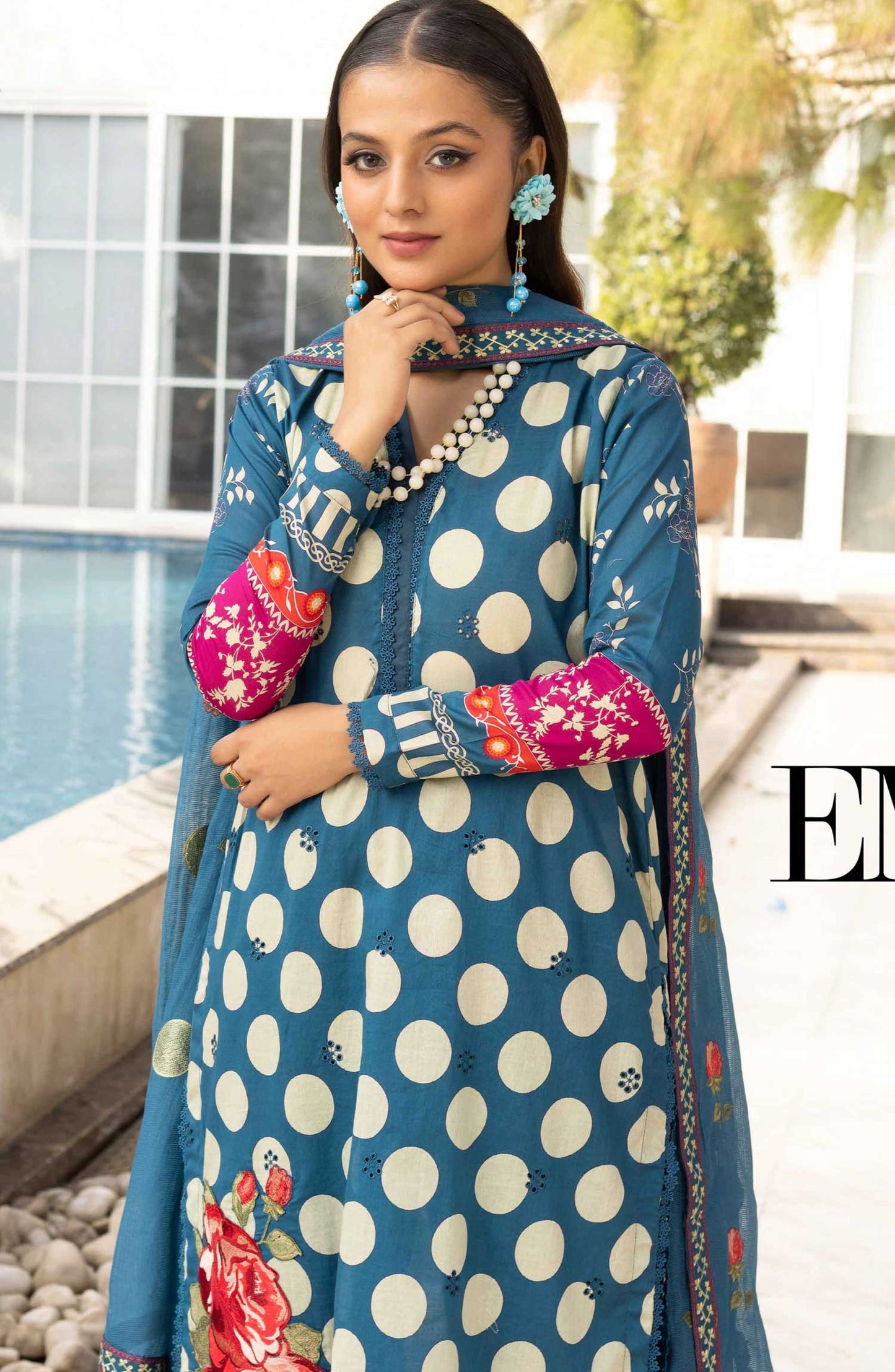 Florence by Nur Embroidered Unstitched Lawn 3pcs