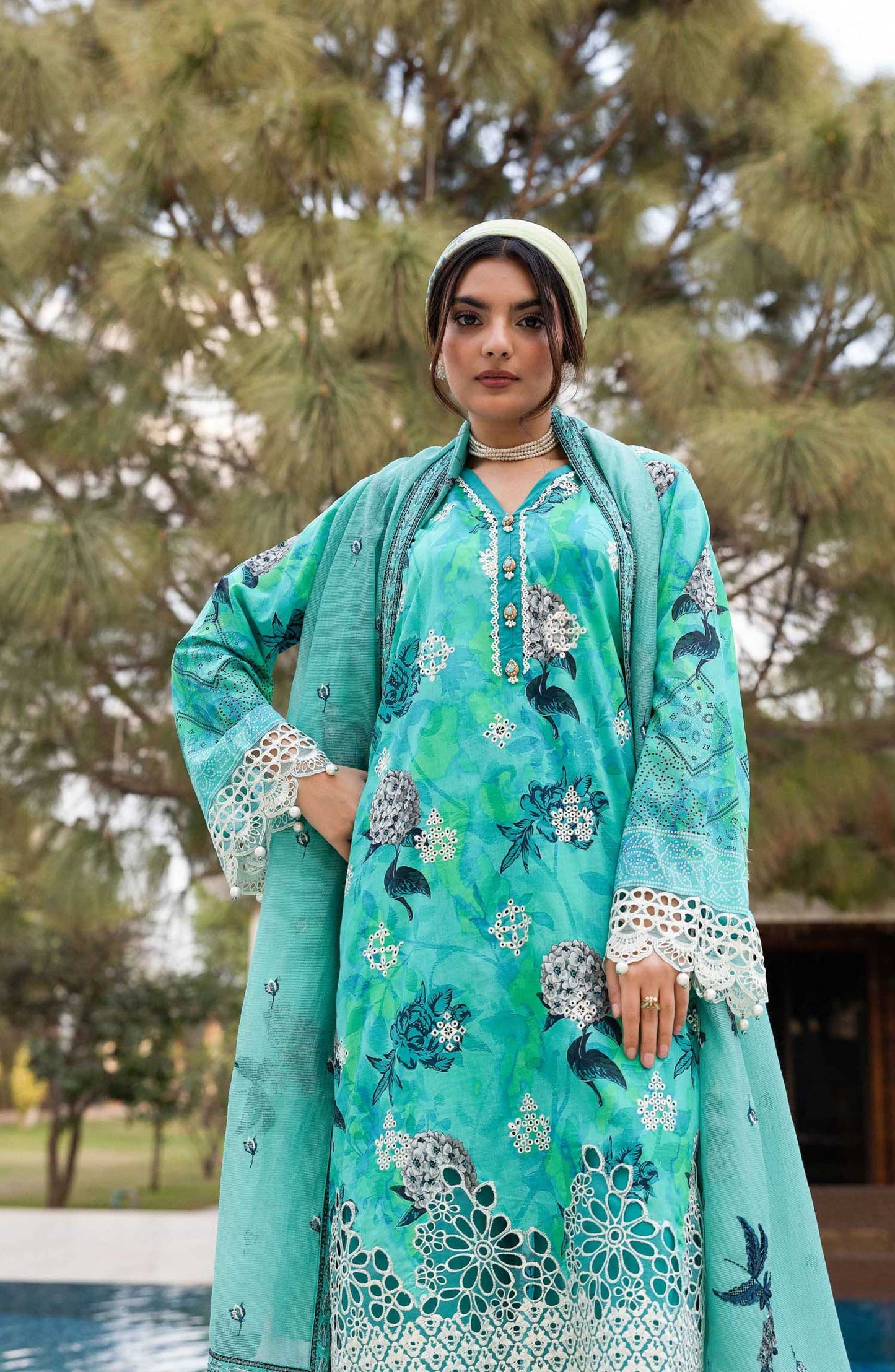 Florence by Nur Embroidered Unstitched Lawn 3pcs