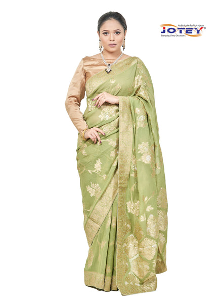 Banarasi Silk Embroidery & Stone Work Saree