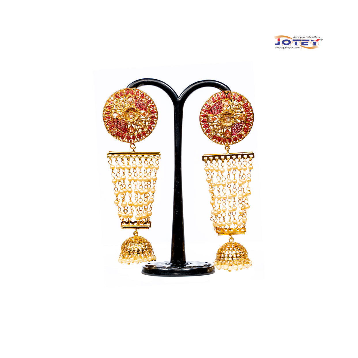 Gola Stone Jumka Earrings - Jotey