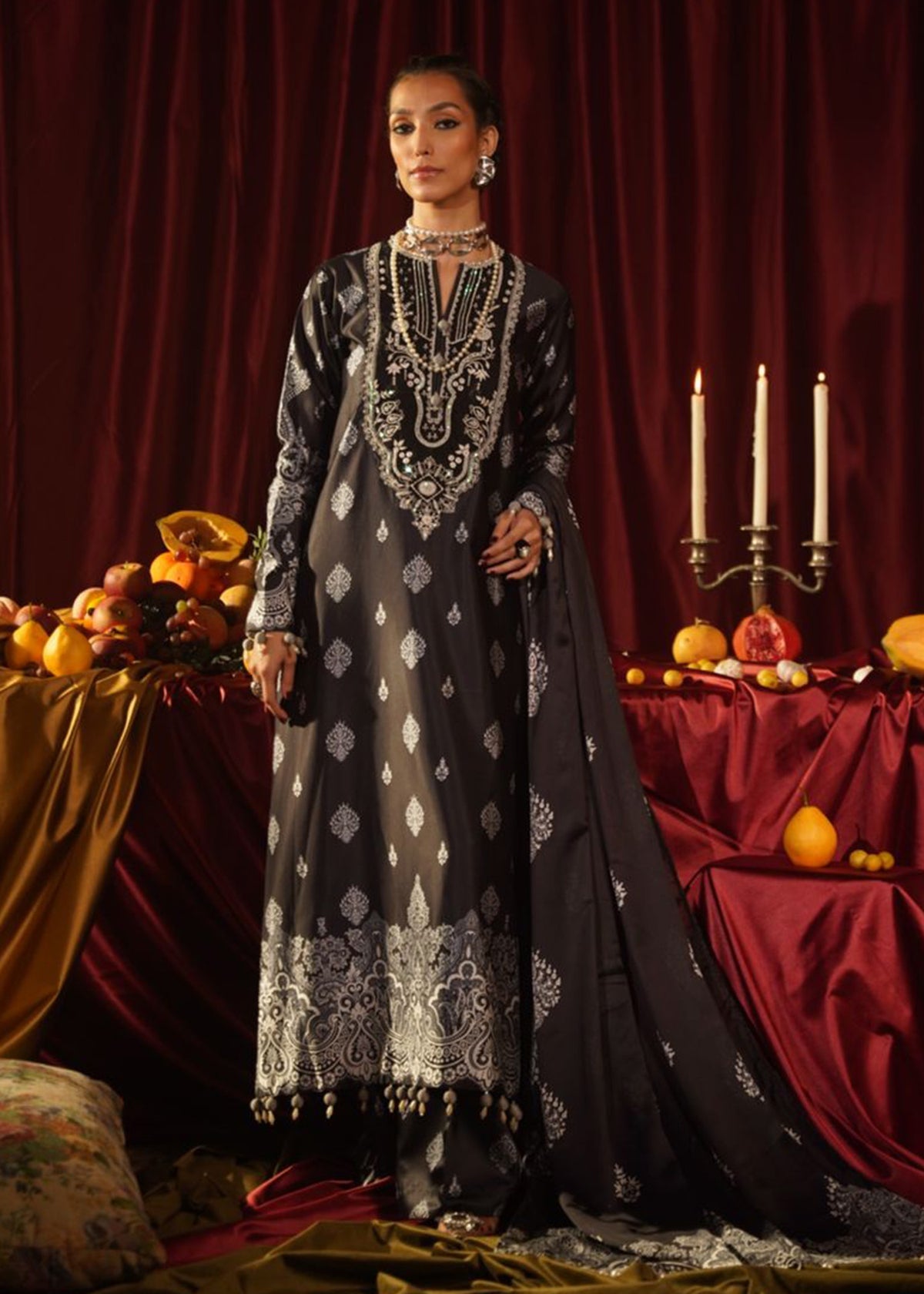 Roohi Silk Embroidered Unstitched 3pcs