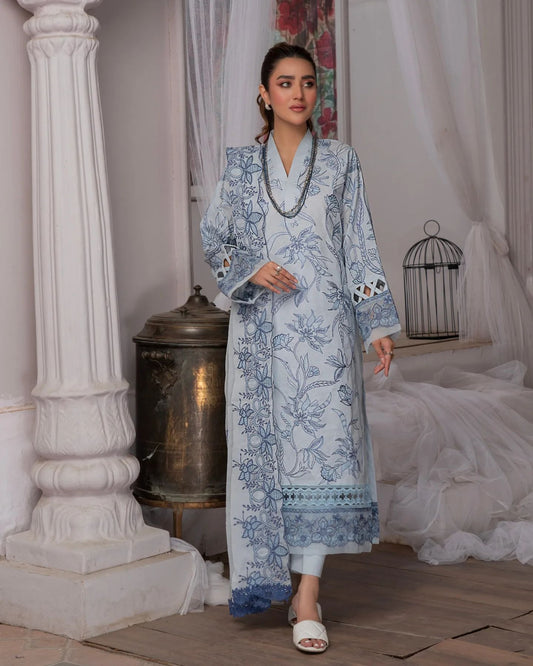 Manizay Gul Maina Embroidered Lawn 3pcs