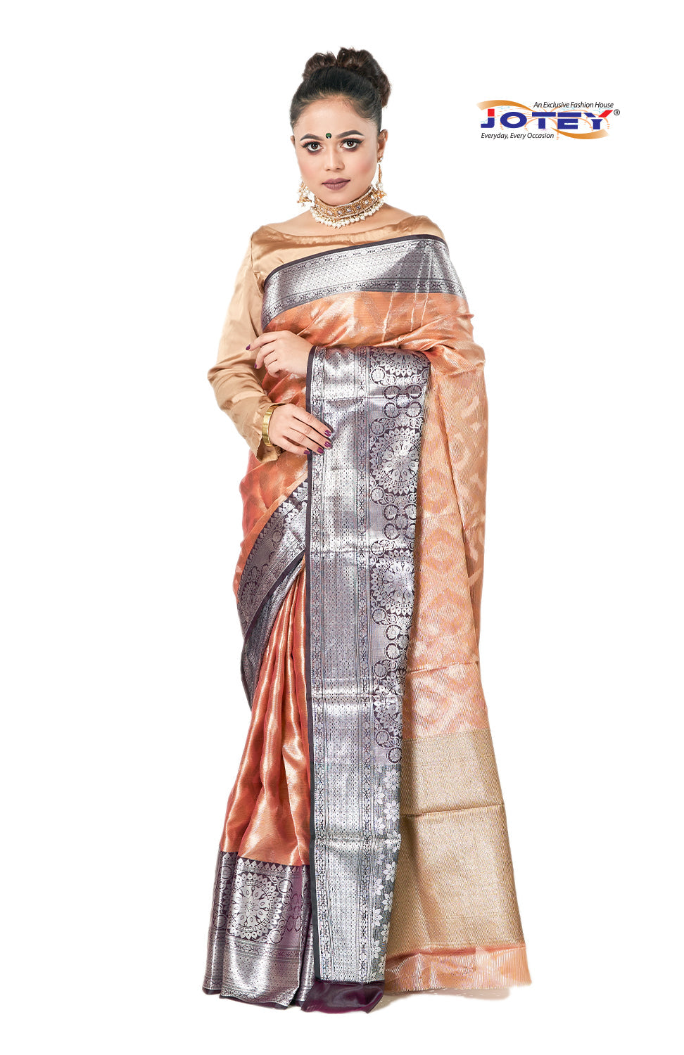 Kora Muslin Weaving Saree - Jotey