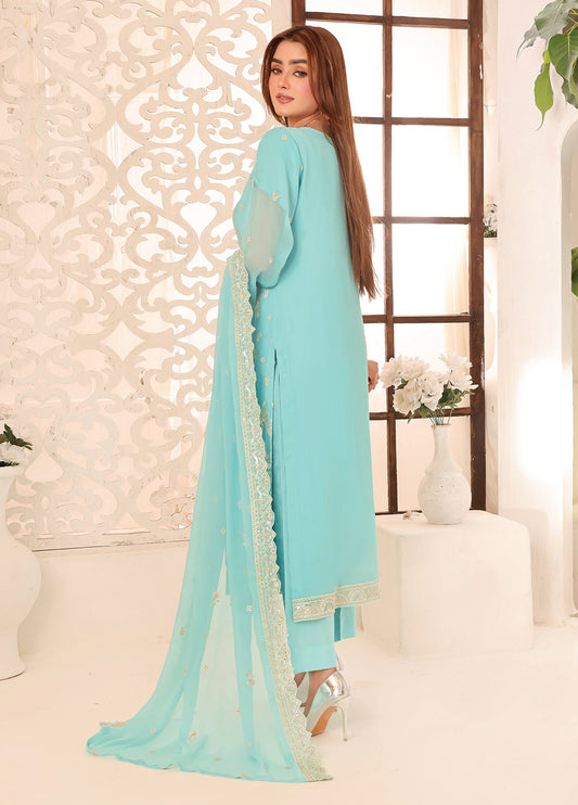 Maah Rang By Bin Hameed Luxury Chiffon Semi Stitched 3pcs - Jotey