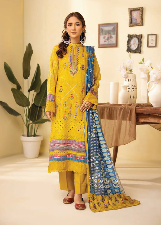 Mahees Ghazal Embroidered Lawn Unstitched 3pcs - Jotey