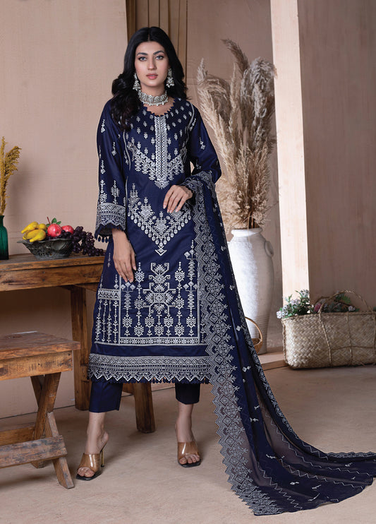 Manizay Manpasand Premium Embroidered Lawn 3pcs - Jotey