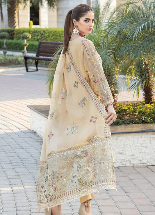 Raisham Dhaga semi stitched Chiffon 3pcs - Jotey