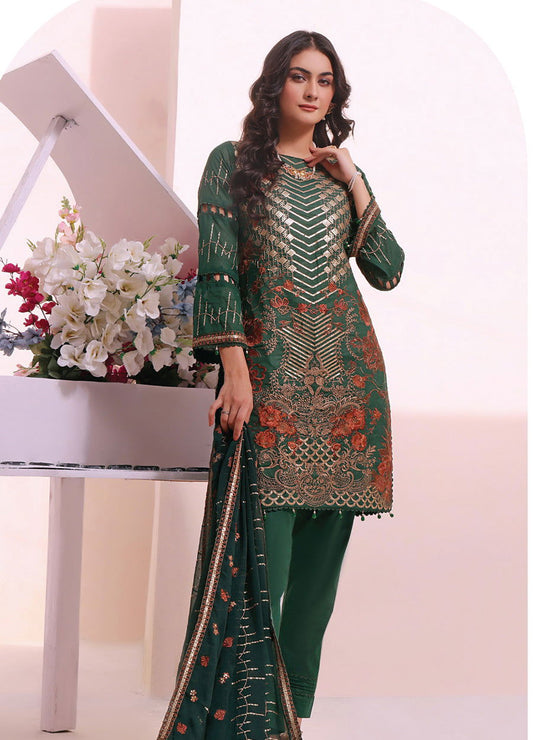 Rida Luxury Fancy Embroidered Unstitched 3pcs - Jotey