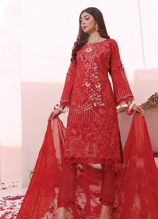 Rida Luxury Fancy Embroidered Unstitched 3pcs - Jotey