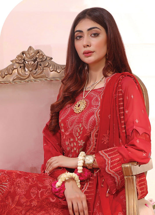 Rida Luxury Fancy Embroidered Unstitched 3pcs - Jotey