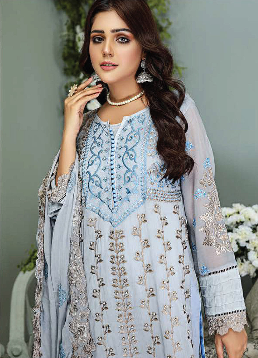 Sara Mehboob Semi Stitched 3pcs - Jotey