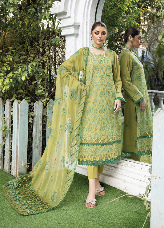 Valentina By Anaya Hoor Embroidered Swiss 3pcs - Jotey