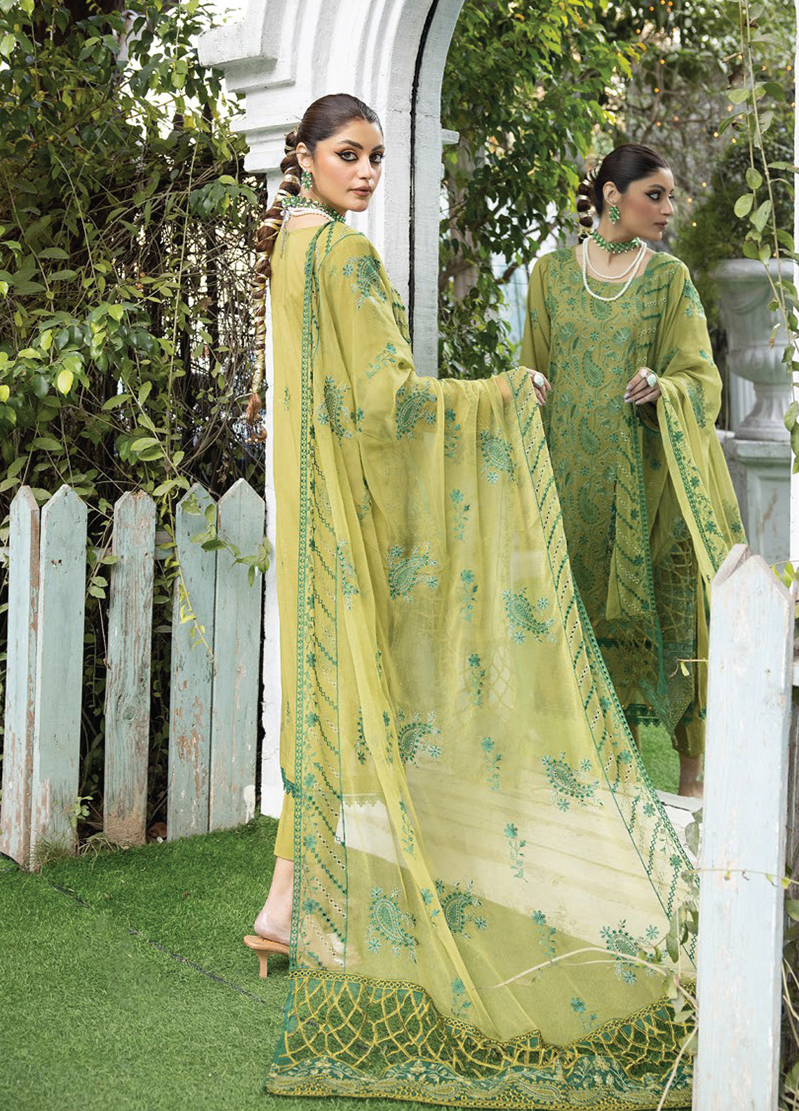 Valentina By Anaya Hoor Embroidered Swiss 3pcs - Jotey