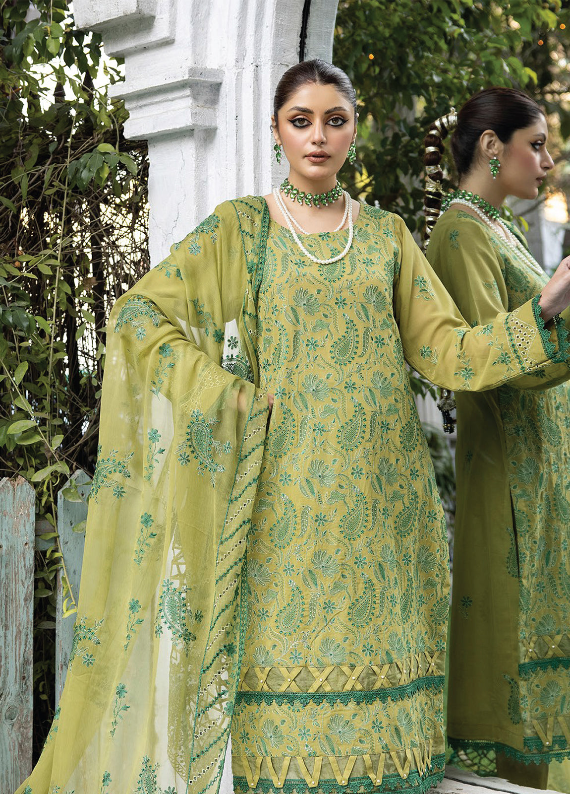 Valentina By Anaya Hoor Embroidered Swiss 3pcs - Jotey