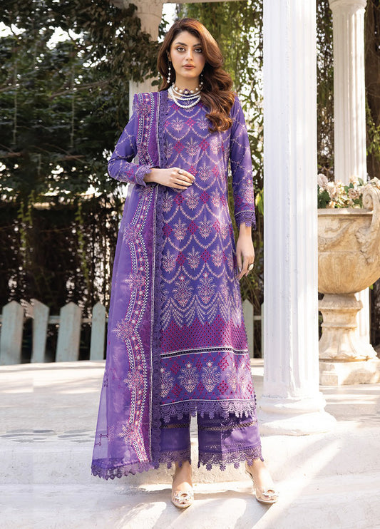 Valentina By Anaya Hoor Embroidered Swiss 3pcs - Jotey