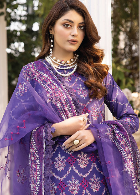 Valentina By Anaya Hoor Embroidered Swiss 3pcs - Jotey