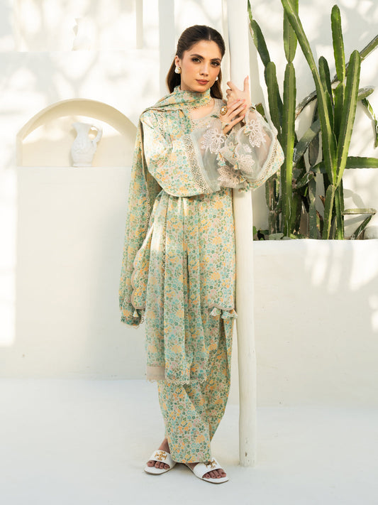 F&F Prints By Faiza Faisal Digital Printed Unstitched Lawn 3pcs