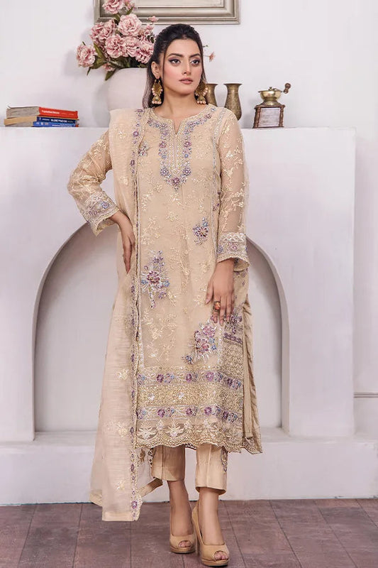 ZA Clothes MUZAYYAN Embroidered Organza Ready to wear 3pcs