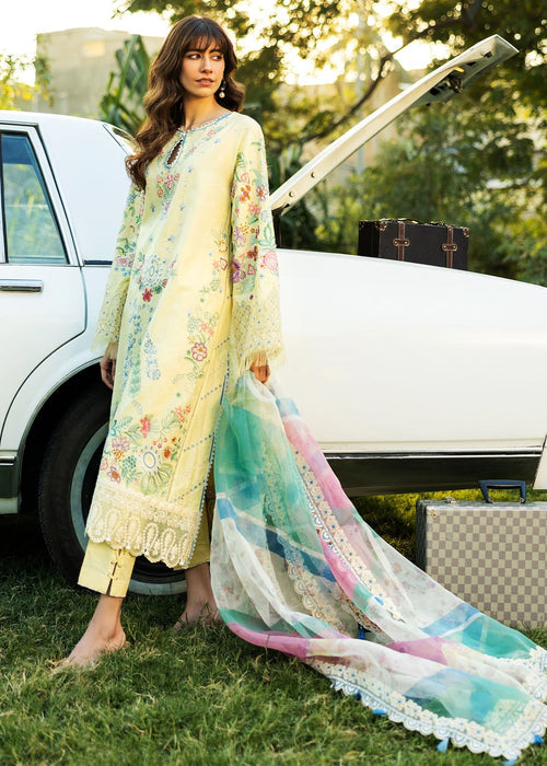 Siraa By Sadaf Fawad Khan Luxury Embroidered Lawn'25 Unstitched 3pcs