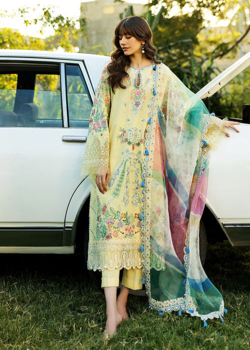 Siraa By Sadaf Fawad Khan Luxury Embroidered Lawn'25 Unstitched 3pcs