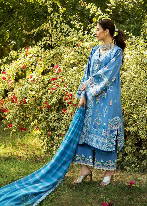 Siraa By Sadaf Fawad Khan Luxury Embroidered Lawn'25 Unstitched 3pcs