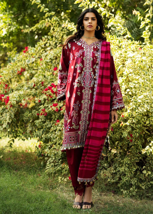 Siraa By Sadaf Fawad Khan Luxury Embroidered Lawn'25 Unstitched 3pcs