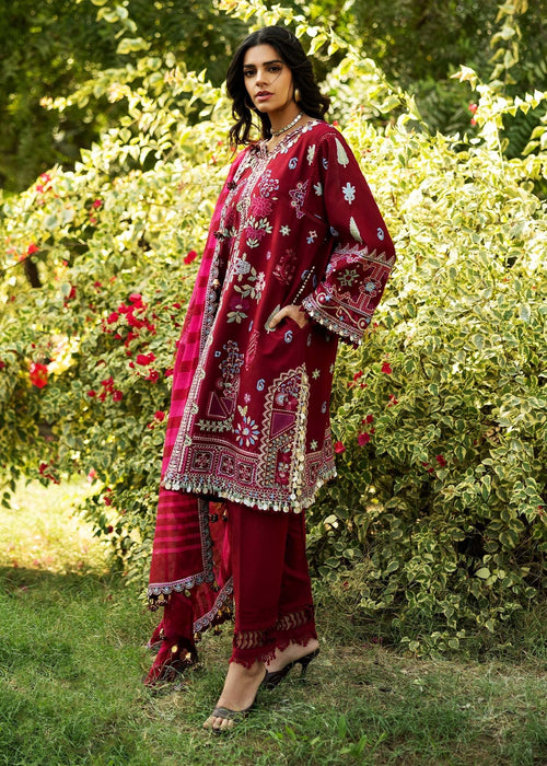 Siraa By Sadaf Fawad Khan Luxury Embroidered Lawn'25 Unstitched 3pcs