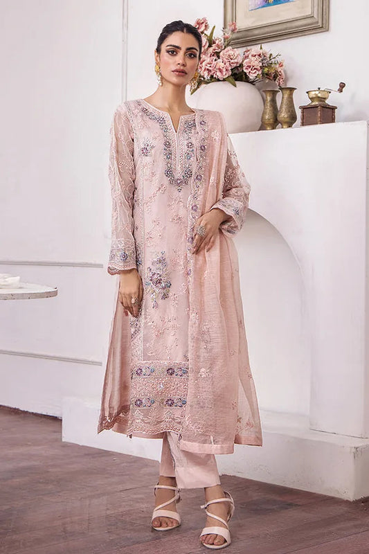 ZA Clothes MUZAYYAN Embroidered Organza Ready to wear 3pcs