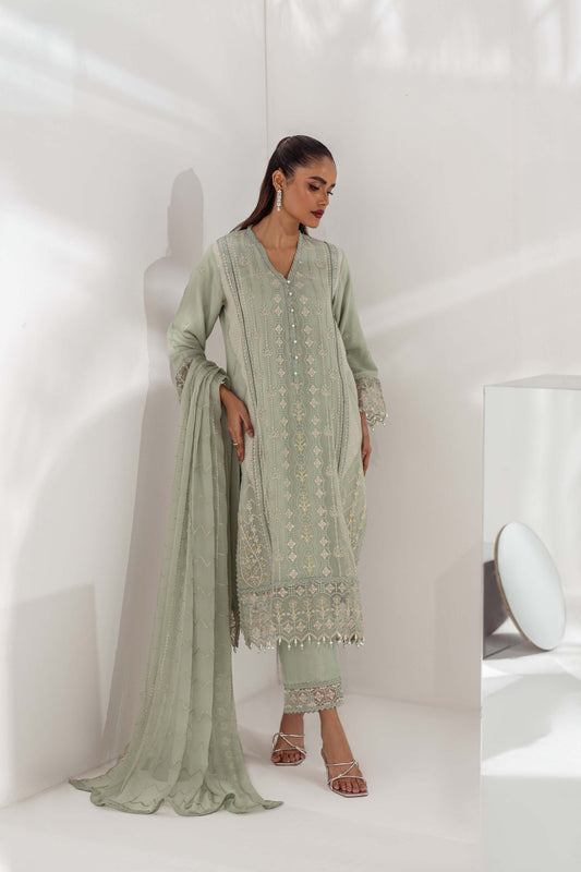 Mehru By Guzel Embroidered Stitched Chiffon 3pcs