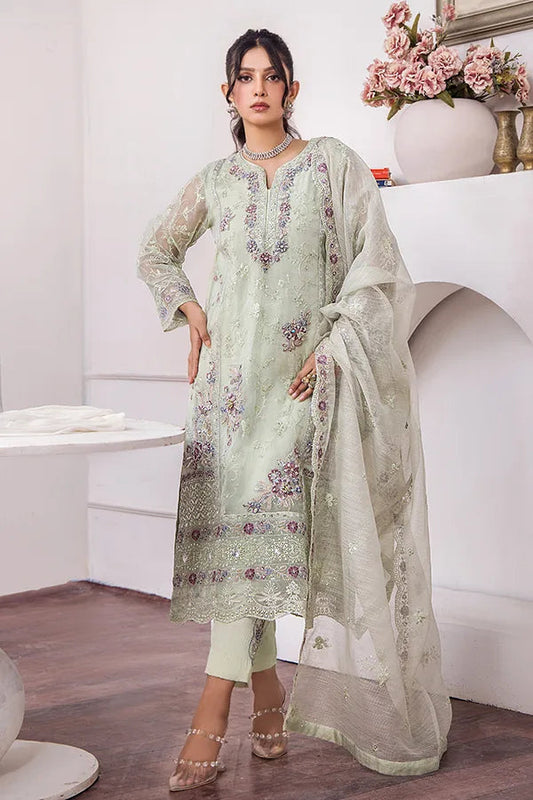 ZA Clothes MUZAYYAN Embroidered Organza Ready to wear 3pcs