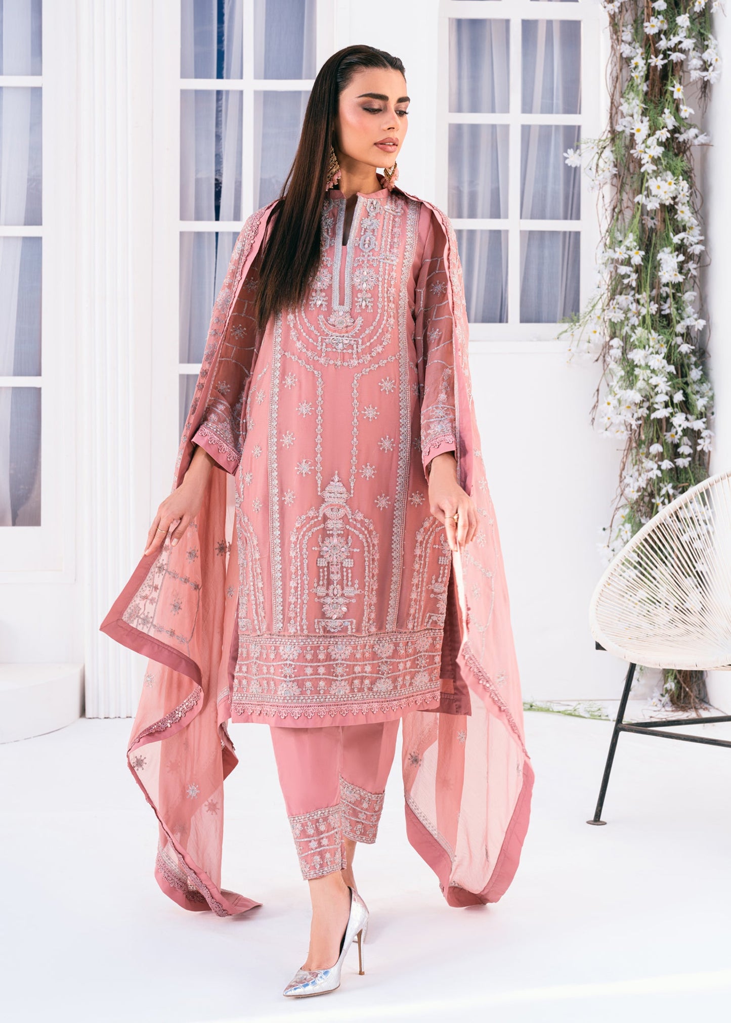 Lallaria By Noorma Kaamal Embroidered Chiffon Unstitched 3pcs